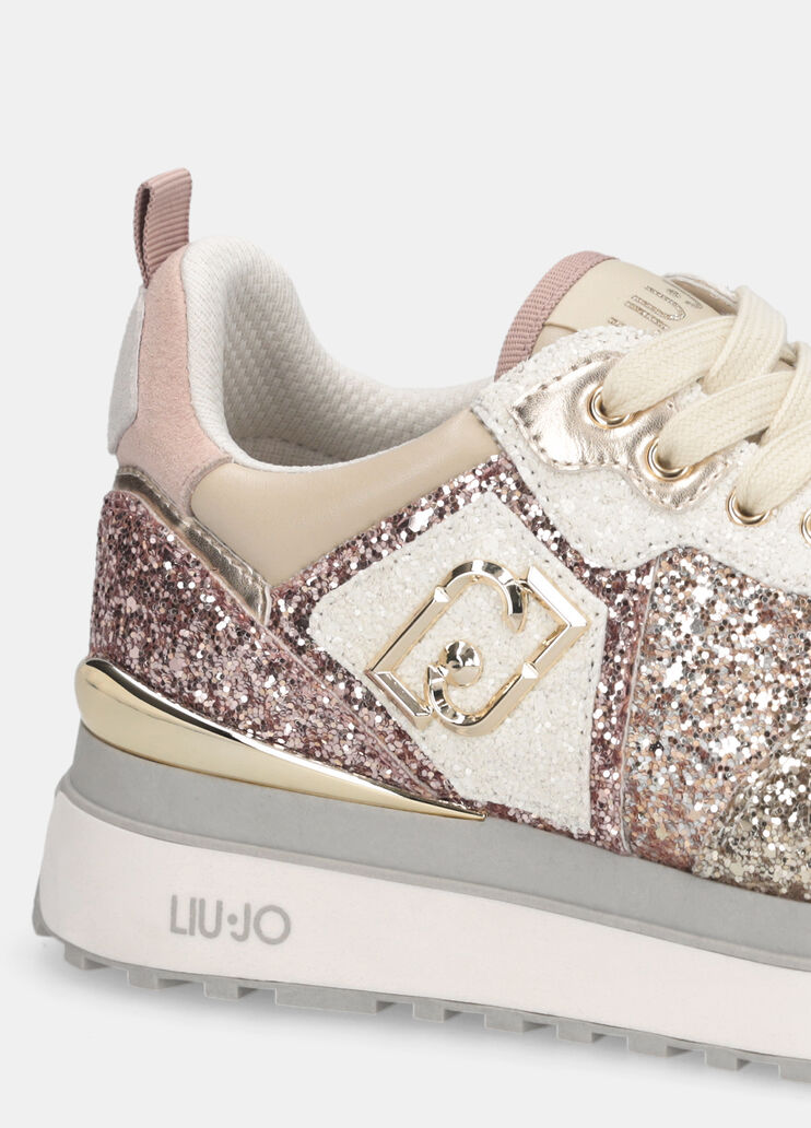 Plateau-Sneaker mit Allover-Glitzer Hellgold Liu Jo - medium