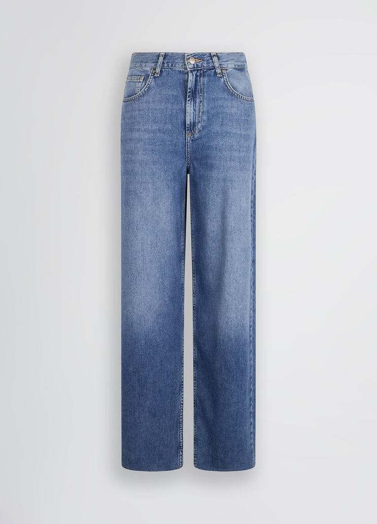 Wide-leg cotton jeans dark denim Liu Jo - large image number 6 Wide-leg cotton jeans dark denim Liu Jo - large image number 6
