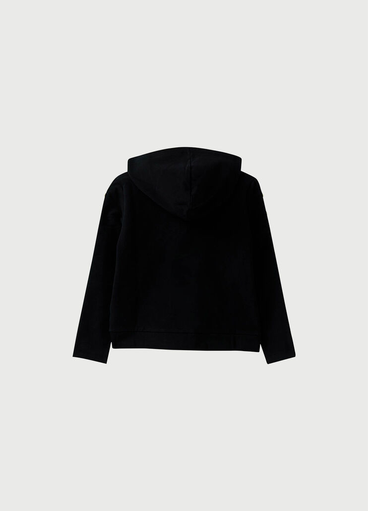 Sweatshirt with zip and pearls Black Liu Jo - large image number 1 Sweatshirt with zip and pearls Black Liu Jo - large image number 1