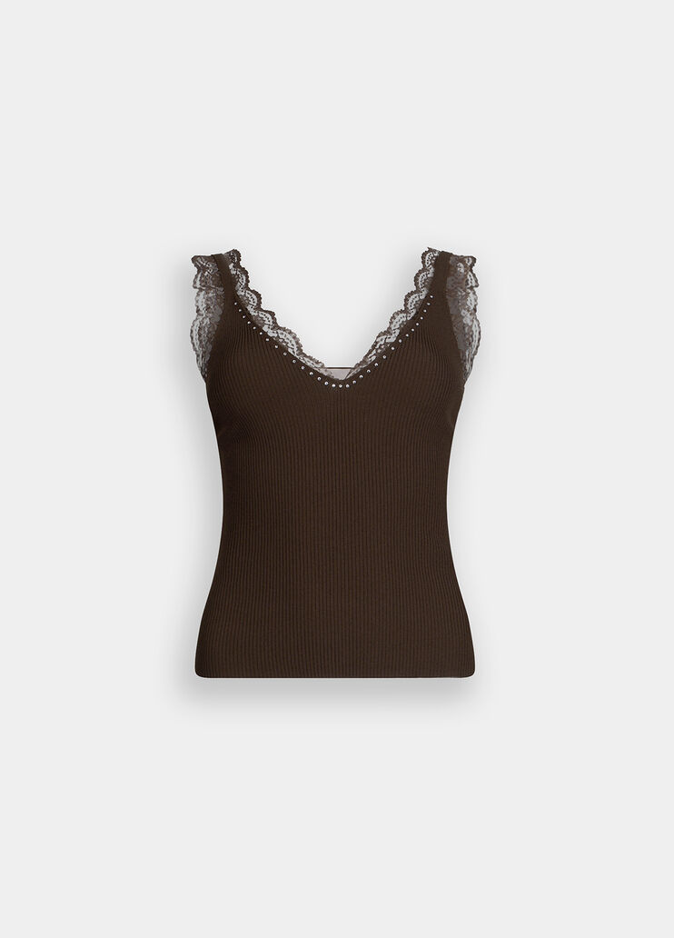Top with lace details dark brown Liu Jo - large image number 6