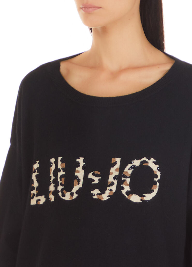 Pullover mit Logo Schwarz Liu Jo - large image number 2