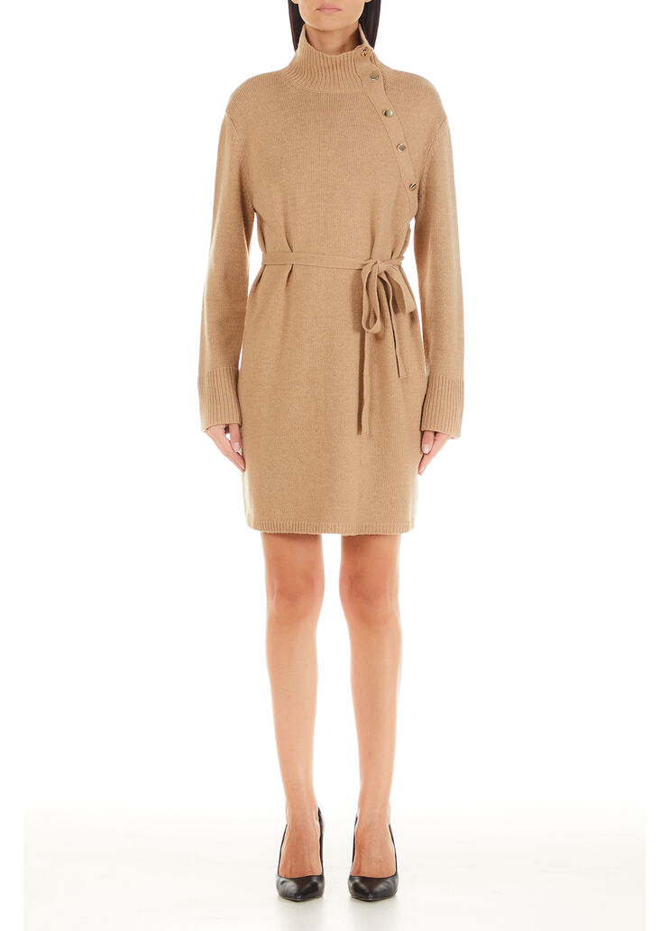 Strickkleid mit Schmuckknöpfen Camel Liu Jo - large image number 0 Strickkleid mit Schmuckknöpfen Camel Liu Jo - large image number 0