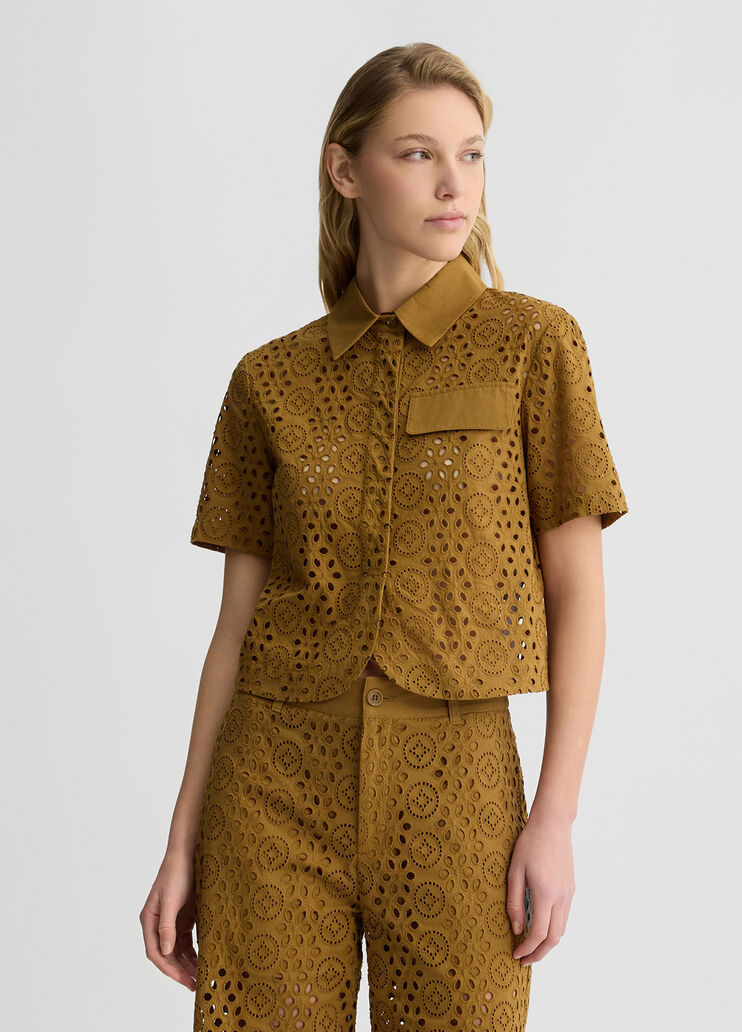 Cropped sangallo shirt caramel Liu Jo - medium Cropped sangallo shirt caramel Liu Jo - medium