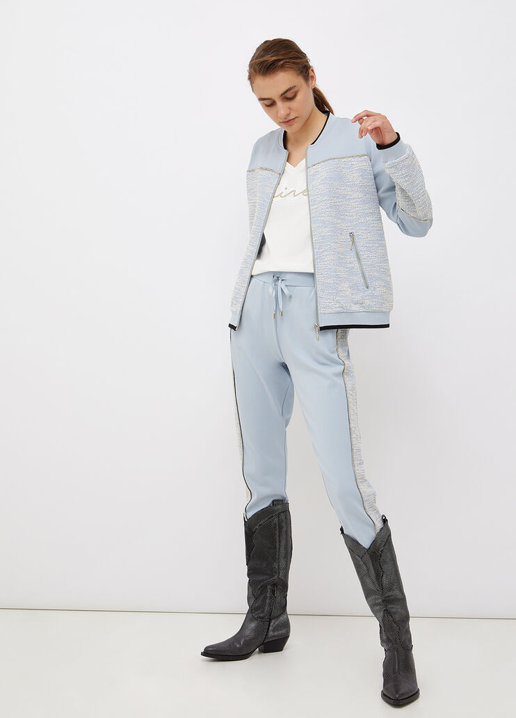 Felpa con dettagli jacquard azzurro Liu Jo - large image number 3