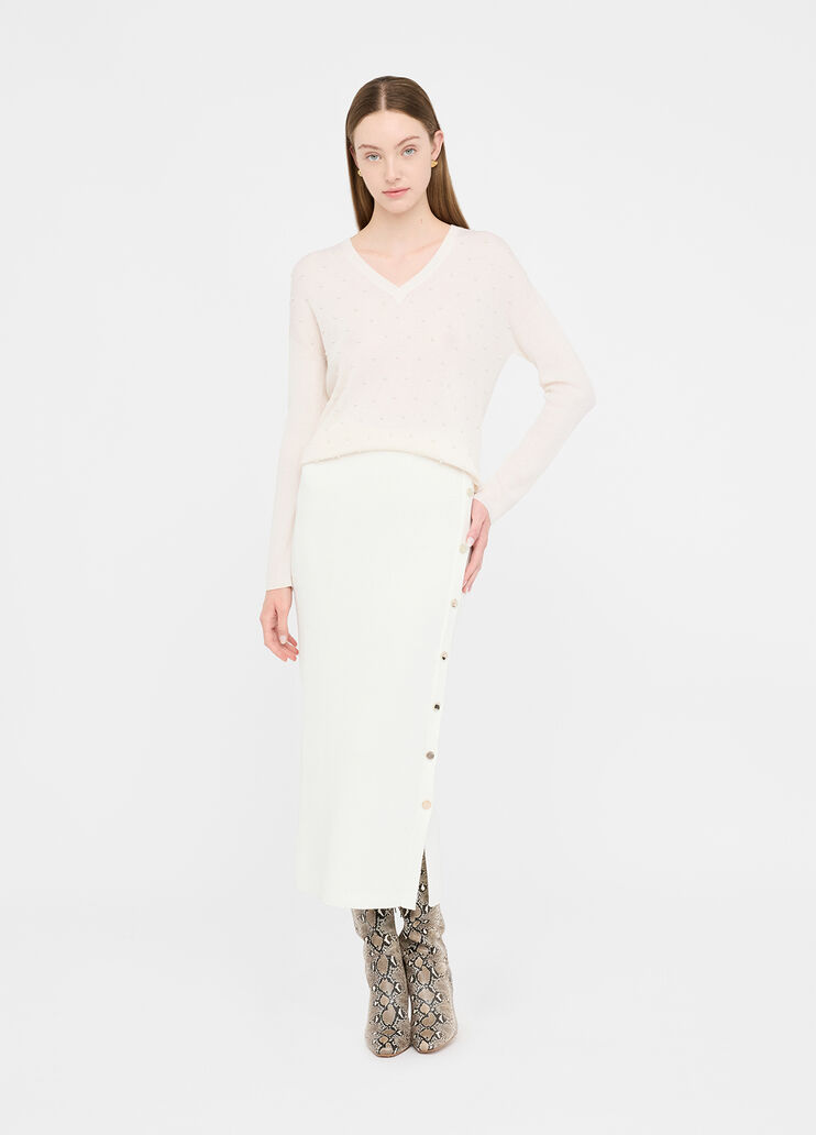 Falda larga de punto blanco lana Liu Jo - medium