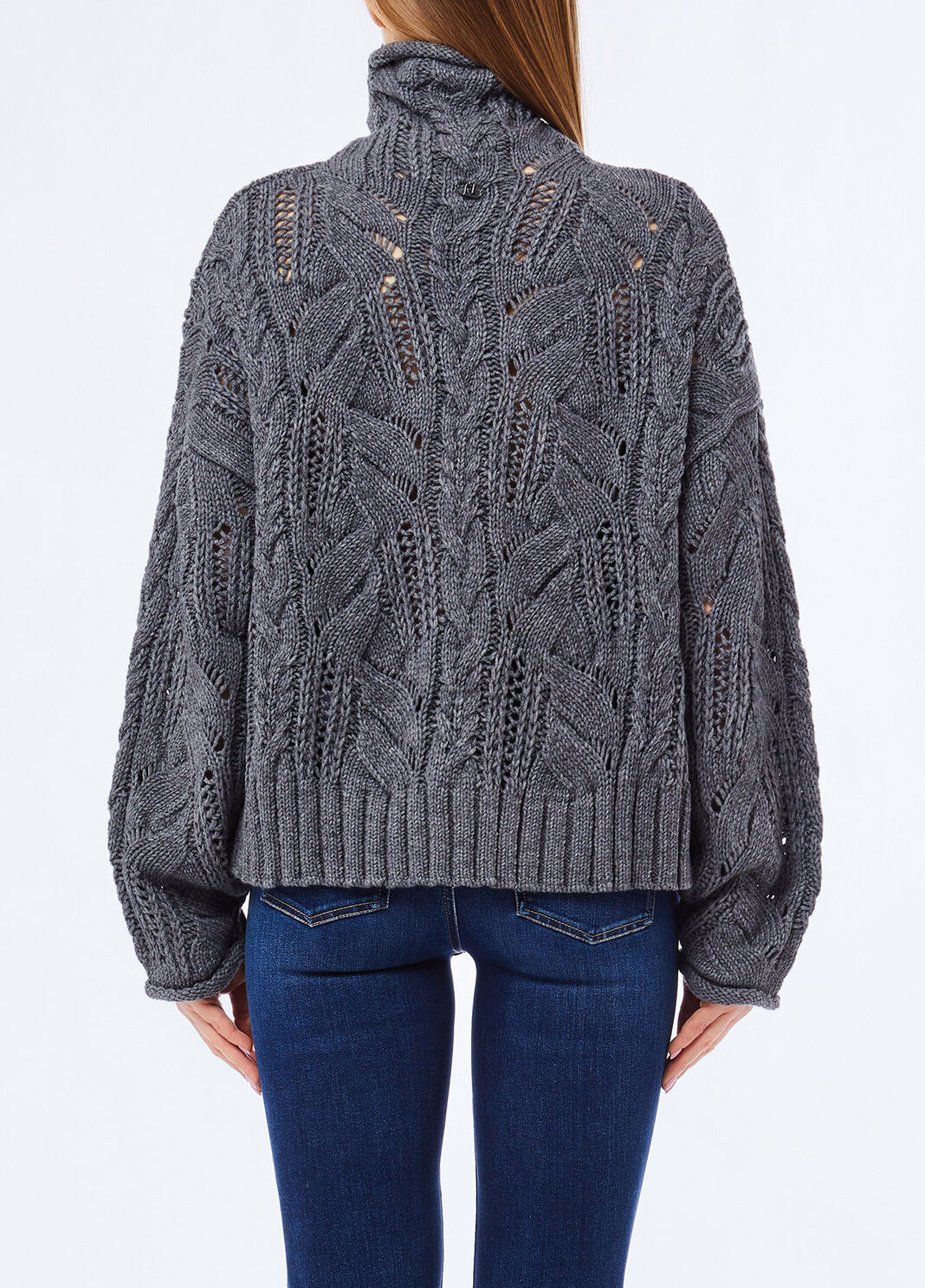 Rollkragenpullover mit Schmucksteinen Grau Liu Jo - large image number 1