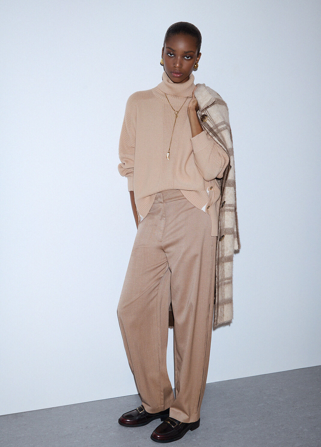 Wool Blend Turtleneck with Buttons beige Liu Jo - large image number 3