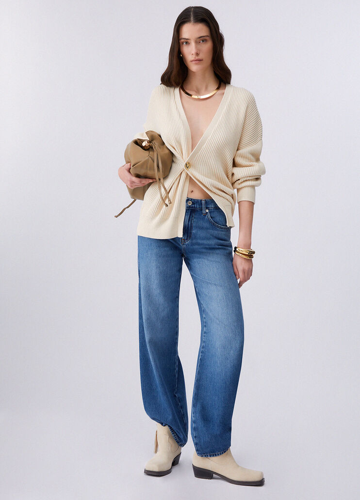 Flared jeans with side slits dark blue denim Liu Jo - large image number 5