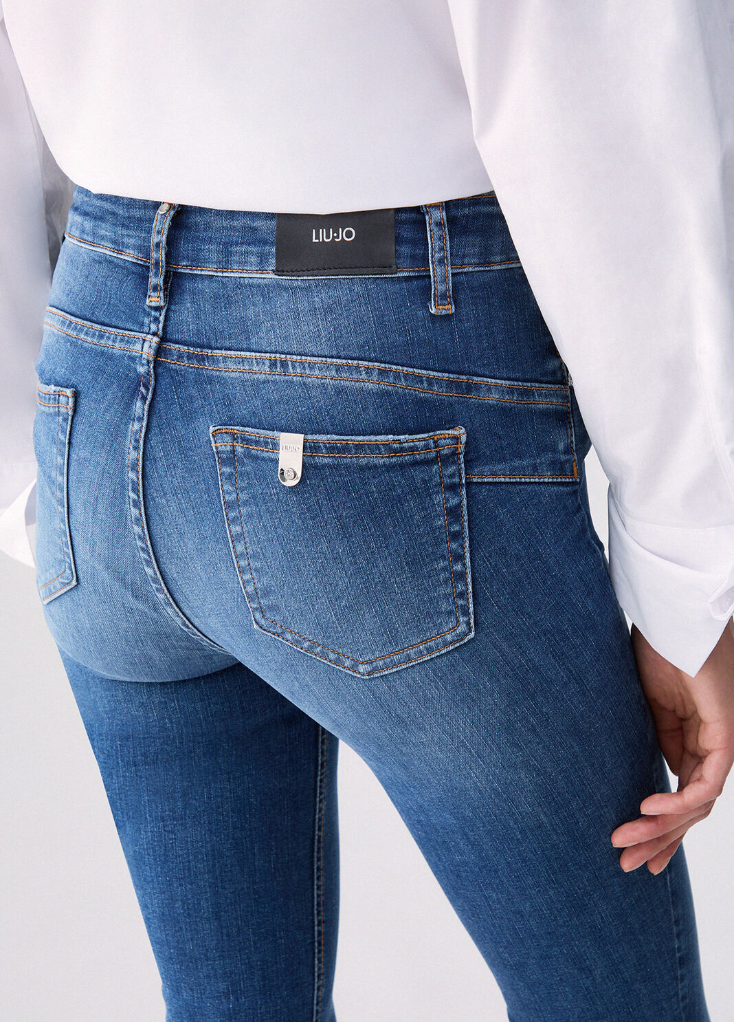 Jean skinny taille haute denim bleu fonc&eacute; Liu Jo - large image number 4