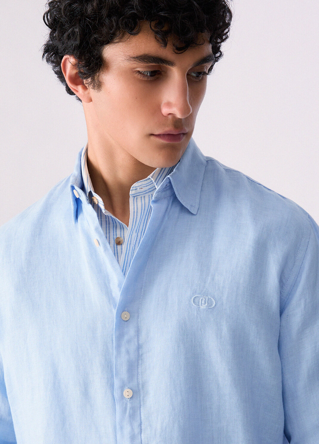 100% linen shirt light blue Liu Jo - large image number 4