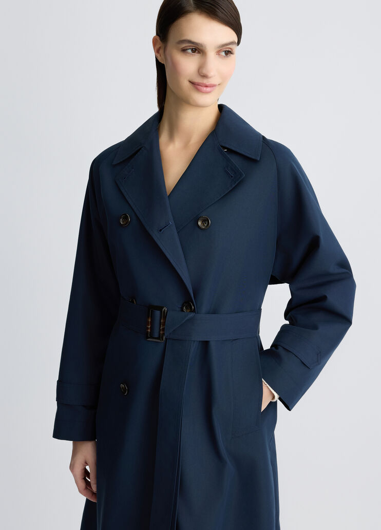 Double-breasted trenchcoat with belt blue Liu Jo - large image number 2 Double-breasted trenchcoat with belt blue Liu Jo - large image number 2