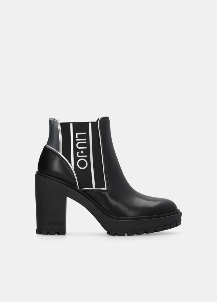 Кожаные полусапоги с логотипом черный Liu Jo - medium