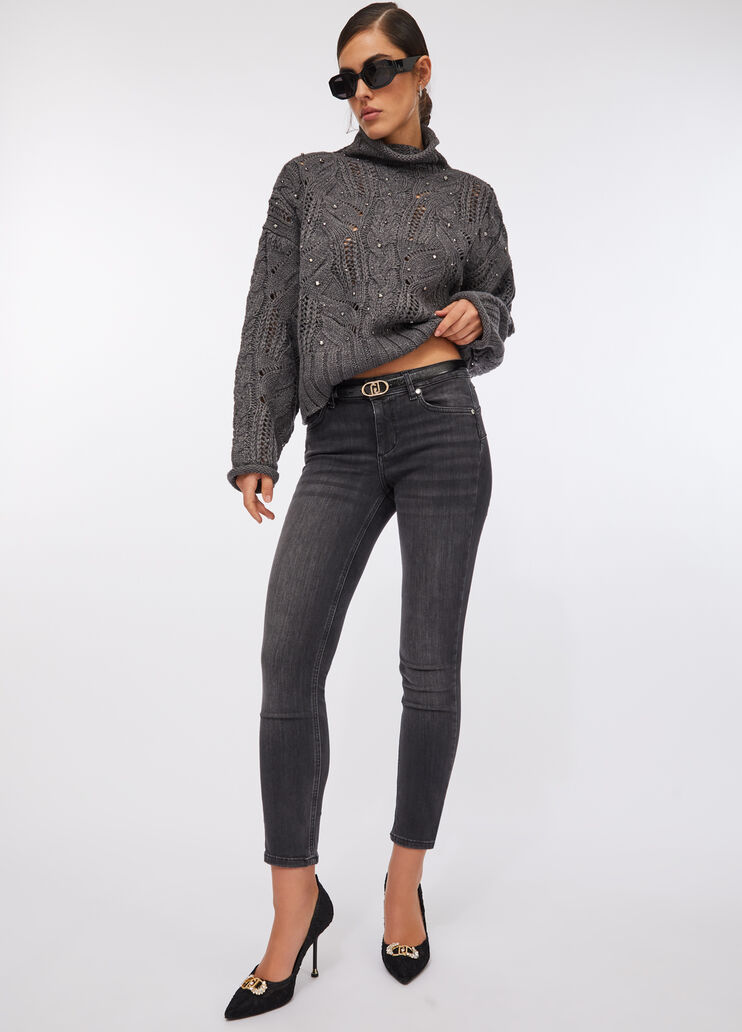 Pantalón pitillo Bottom Up denim negro Liu Jo - large image number 4