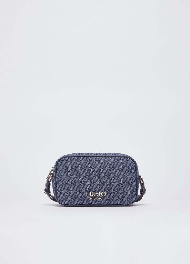 Small jacquard denim crossbody bag dark blue Liu Jo - medium