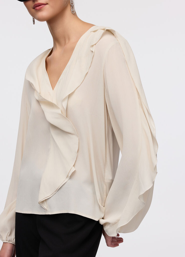 Bluse aus Crêpe de Chine Weiß Liu Jo - medium