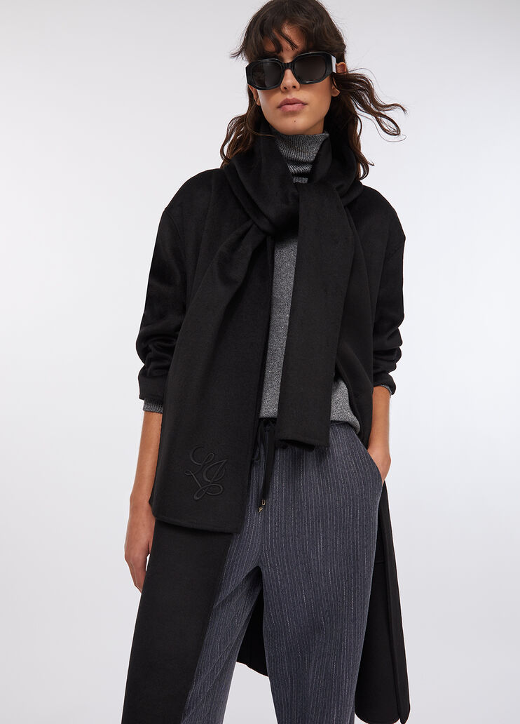 Wool coat with scarf black Liu Jo - large image number 4