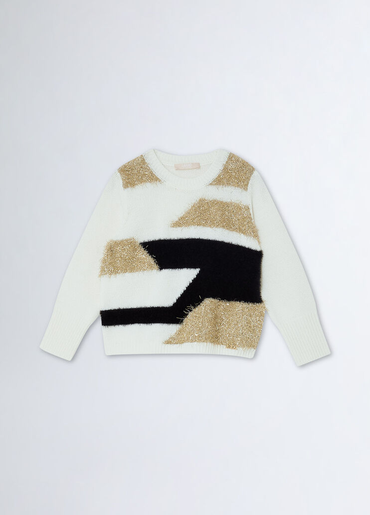 Jersey de mezcla de lana con intarsias blanco Liu Jo - medium Jersey de mezcla de lana con intarsias blanco Liu Jo - medium