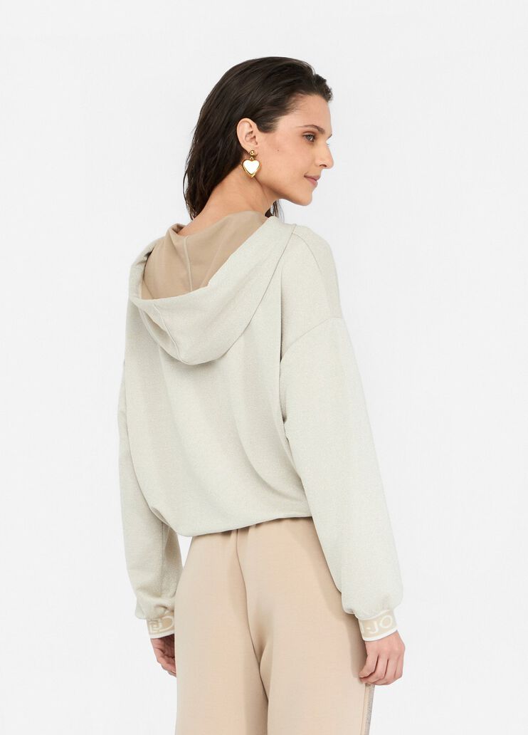 Lurex® hoodie beige Liu Jo - large image number 1 Lurex® hoodie beige Liu Jo - large image number 1