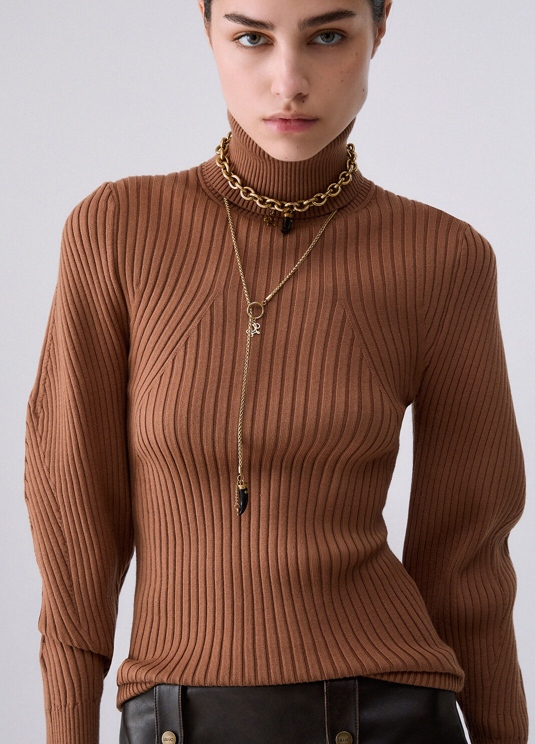 Dolcevita con maniche balloon beige Liu Jo - large image number 4