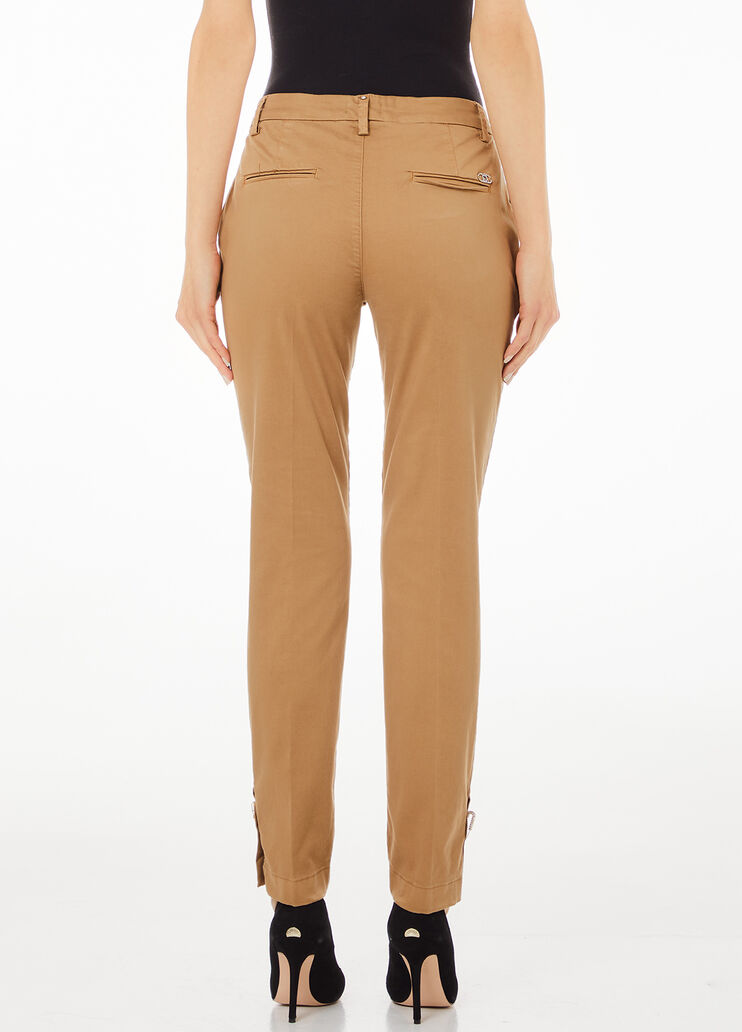 Pantalones chinos de algod&oacute;n el&aacute;stico arena Liu Jo - large image number 1