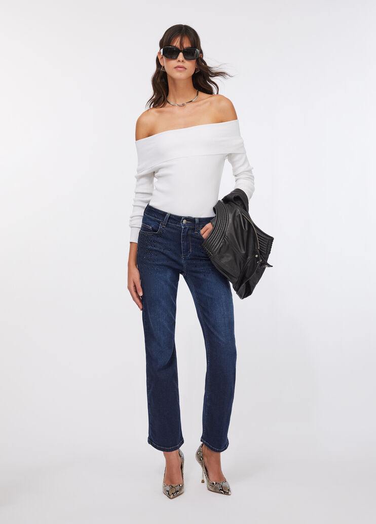 Off-the-shoulder jumper white wool Liu Jo - large image number 5