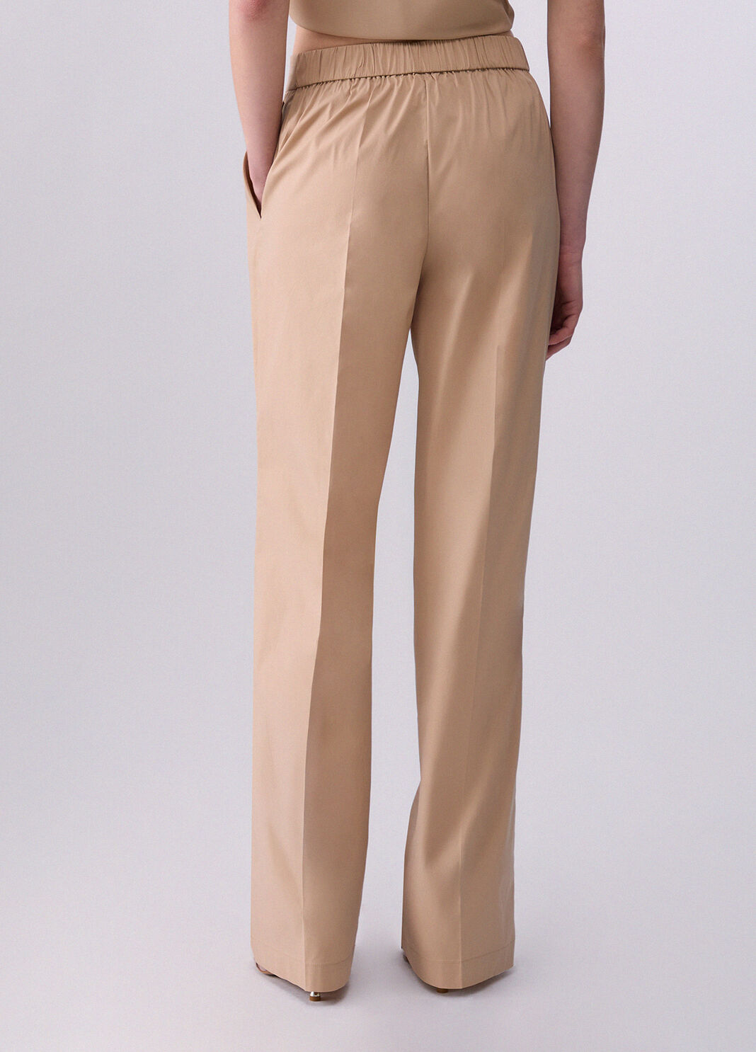 Poplin straight-leg trousers cappuccino Liu Jo - large image number 1