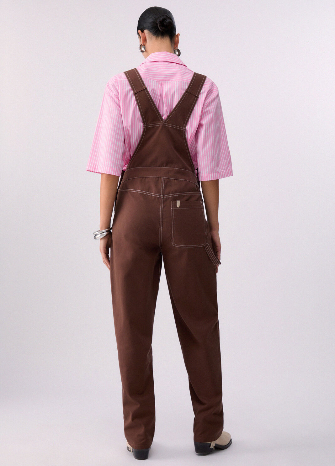 Salopette con maxi tasche cioccolato Liu Jo - large image number 1