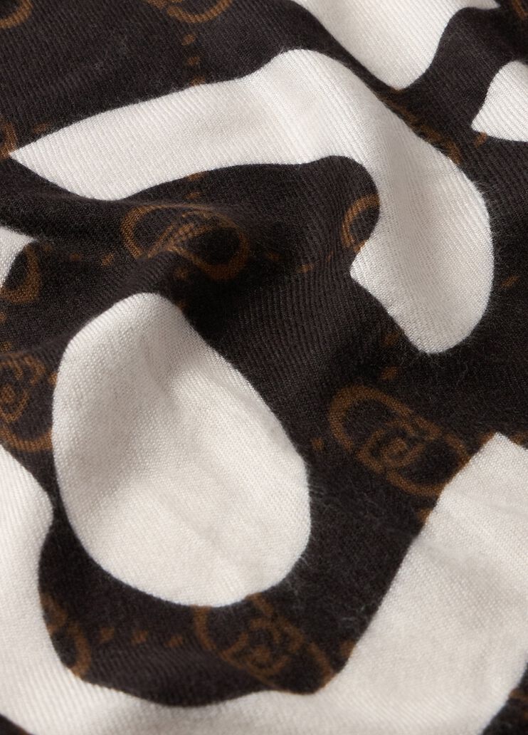 Shawl with logo black Liu Jo - large image number 4