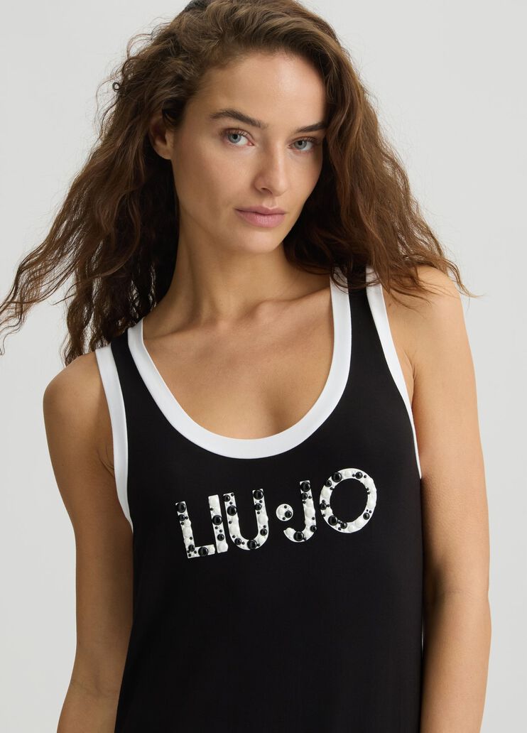 Long dress with logo black Liu Jo - medium Long dress with logo black Liu Jo - medium