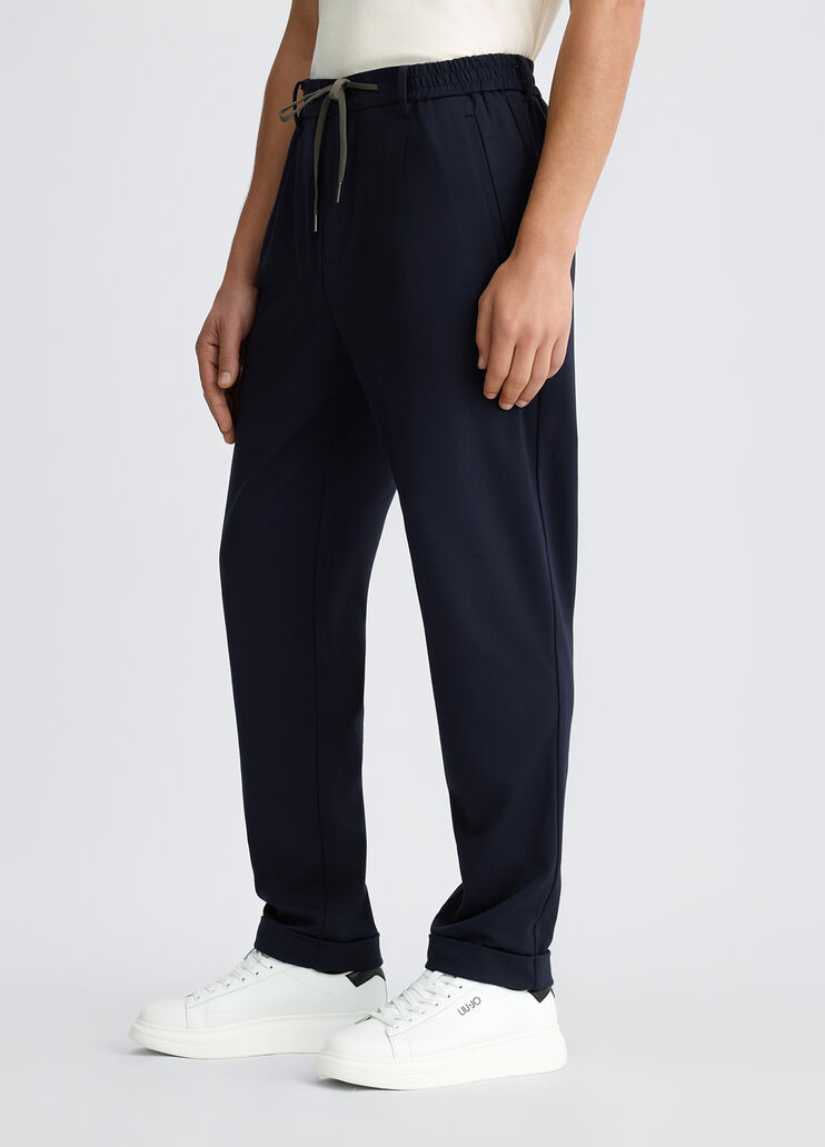 Dark blue trousers with darts dark blue Liu Jo - large image number 3 Dark blue trousers with darts dark blue Liu Jo - large image number 3