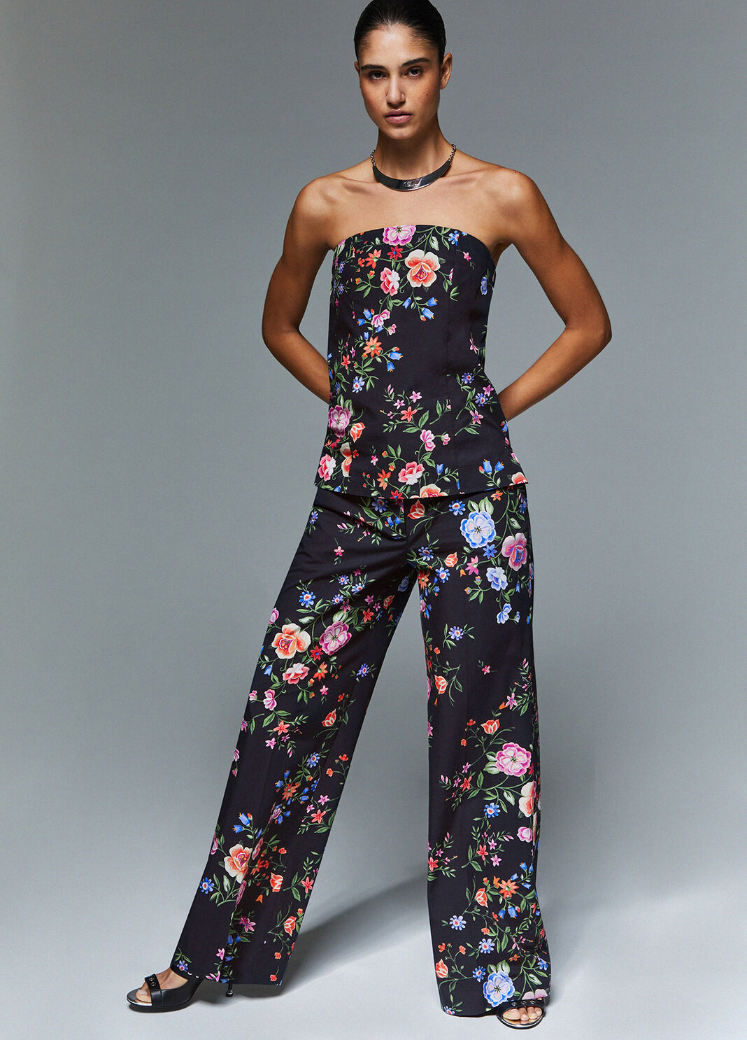 Floral bustier top floral black Liu Jo - large image number 2