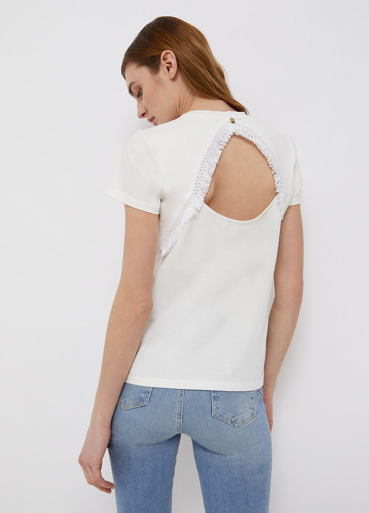 Футболка с вырезом молочно-белый Liu Jo - large image number 1 Футболка с вырезом молочно-белый Liu Jo - large image number 1