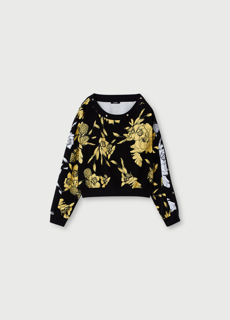 Sweatshirt with print Black/yellow Liu Jo - large image number 4