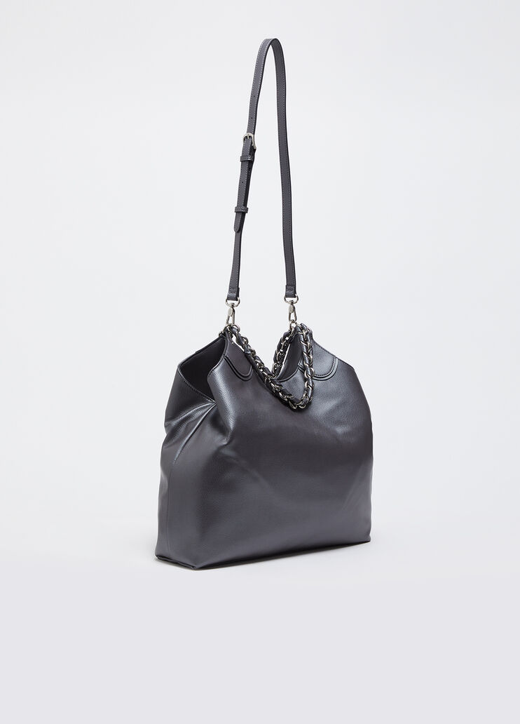 Shopping bag grande con tracolla grigio Liu Jo - medium