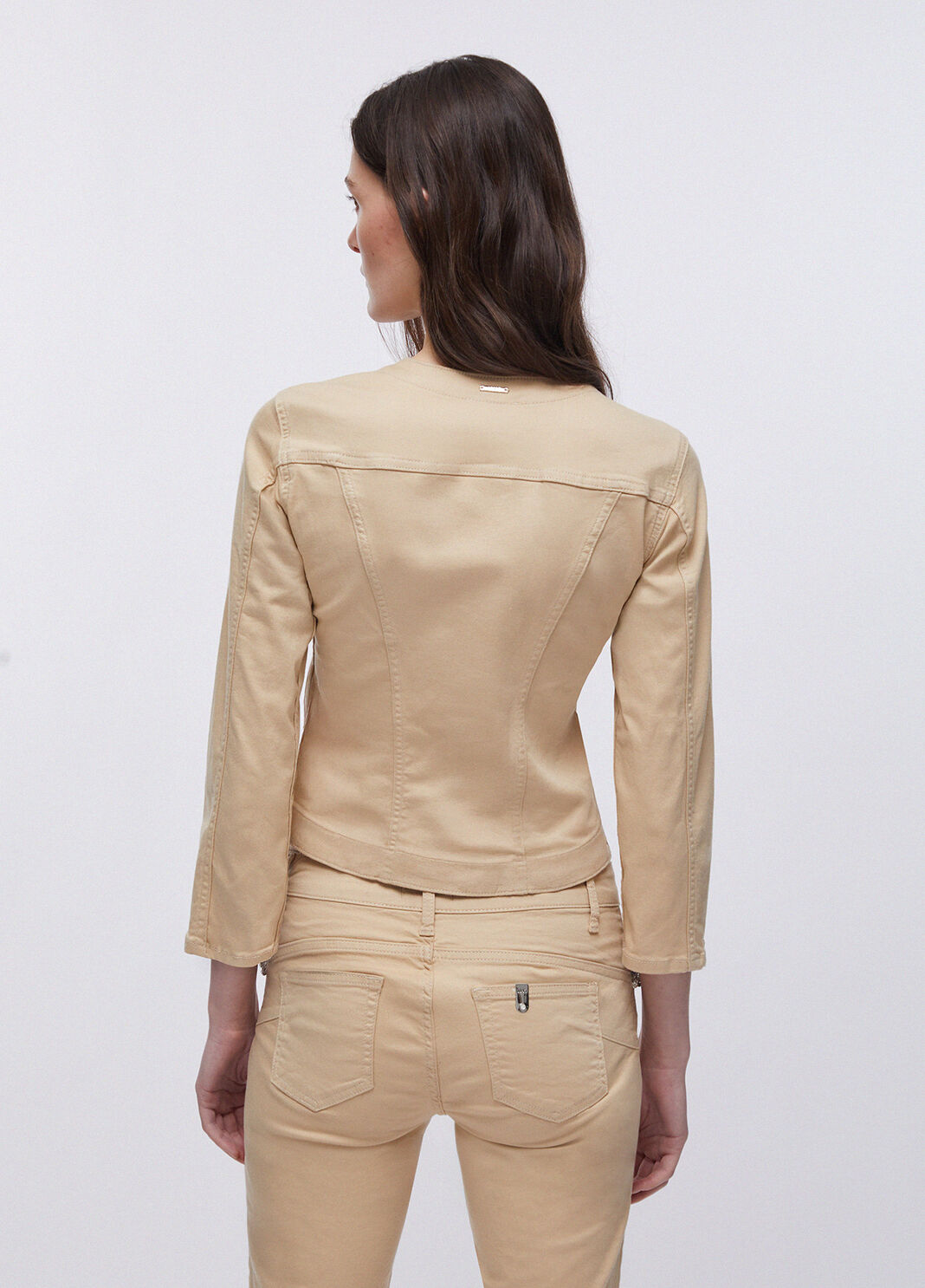 Jacket with jewel appliqu&eacute;s beige Liu Jo - large image number 1