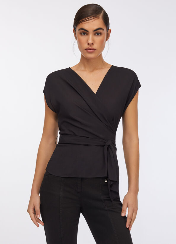 Crepe de chine top black Liu Jo - medium