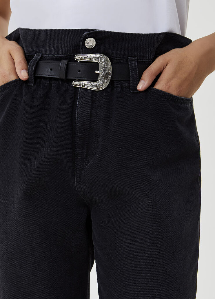 Mom fit jeans with belt Black Liu Jo - large image number 2 Mom fit jeans with belt Black Liu Jo - large image number 2