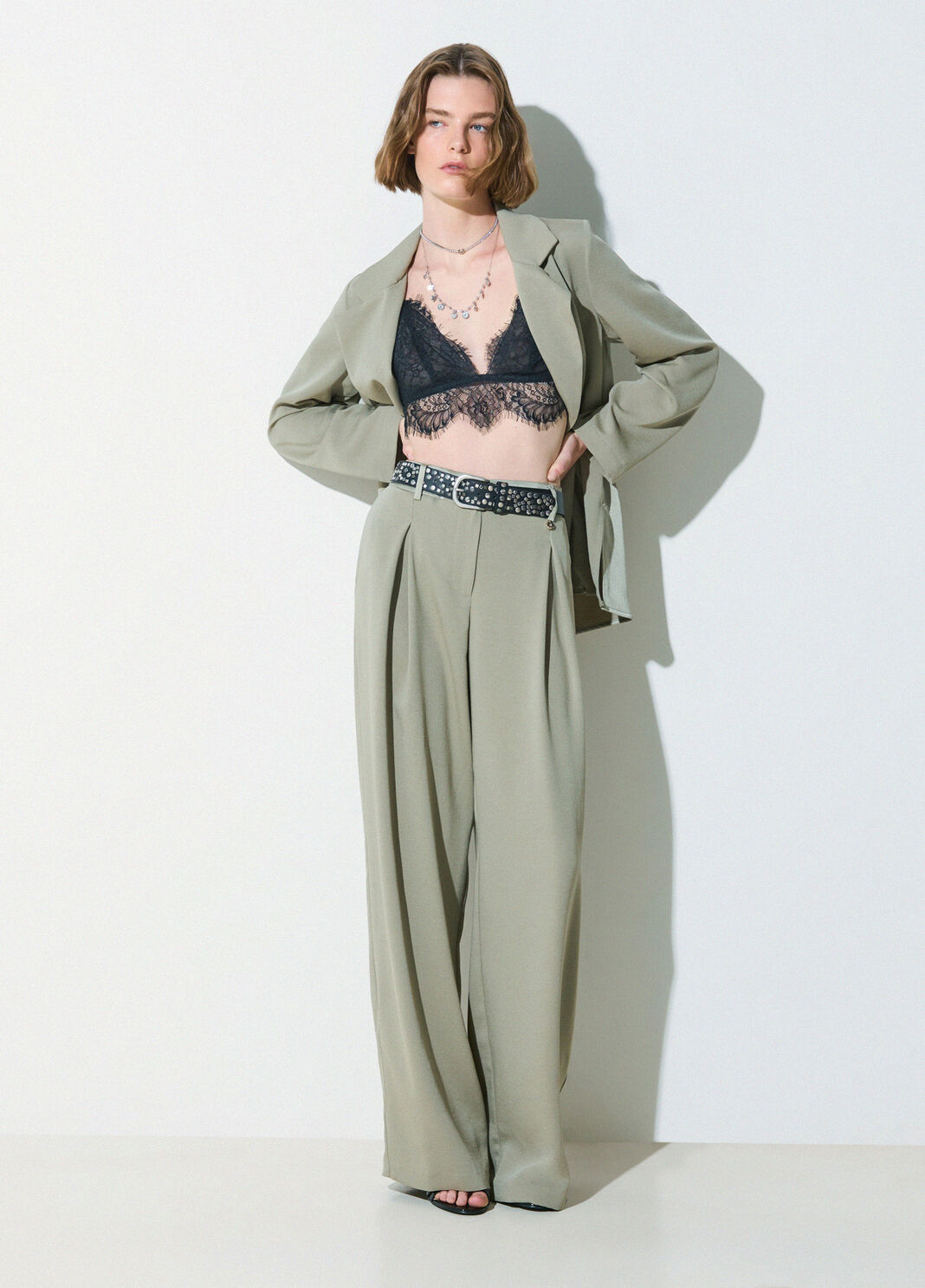 High-rise palazzo trousers green Liu Jo - large image number 3