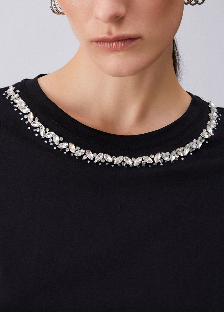 T-shirt con applicazioni nero Liu Jo - large image number 4