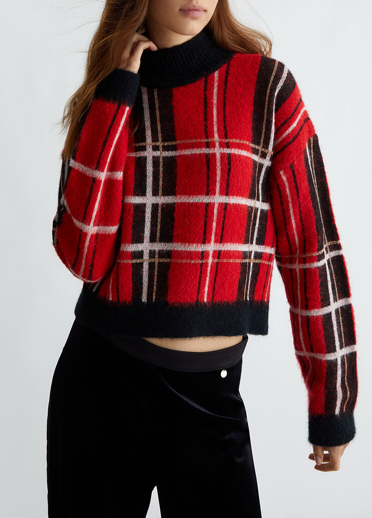 Pullover in tartan rosso Liu Jo - medium Pullover in tartan rosso Liu Jo - medium