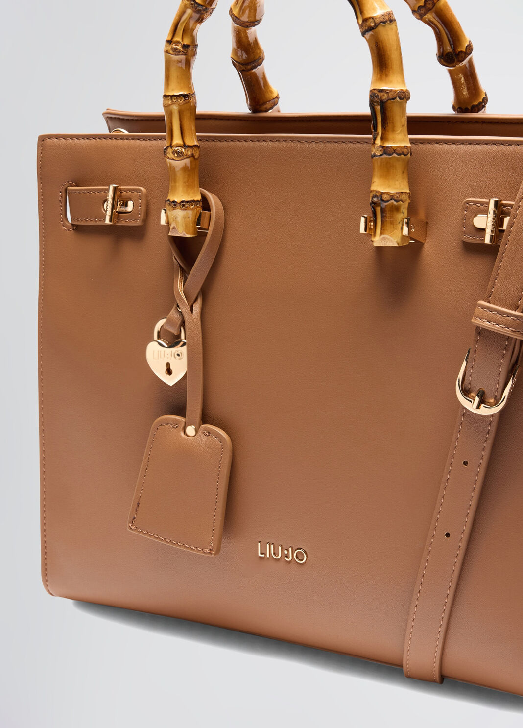 Large bag with bamboo-finish handles brown Liu Jo - large image number 6