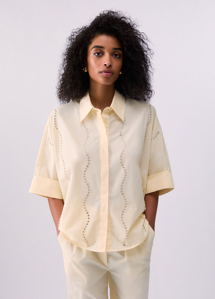 Chemise avec applications bijoux jaune Liu Jo - medium