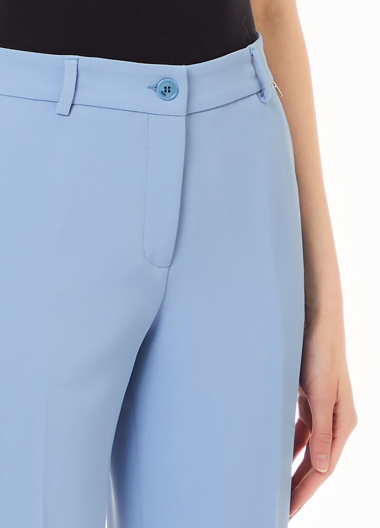 Pantalon évasé en crêpe bleu clair Liu Jo - large image number 2