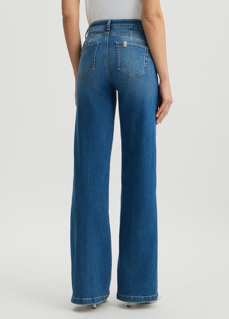 Flared jeans with belt blue denim Liu Jo - large image number 1 Flared jeans with belt blue denim Liu Jo - large image number 1