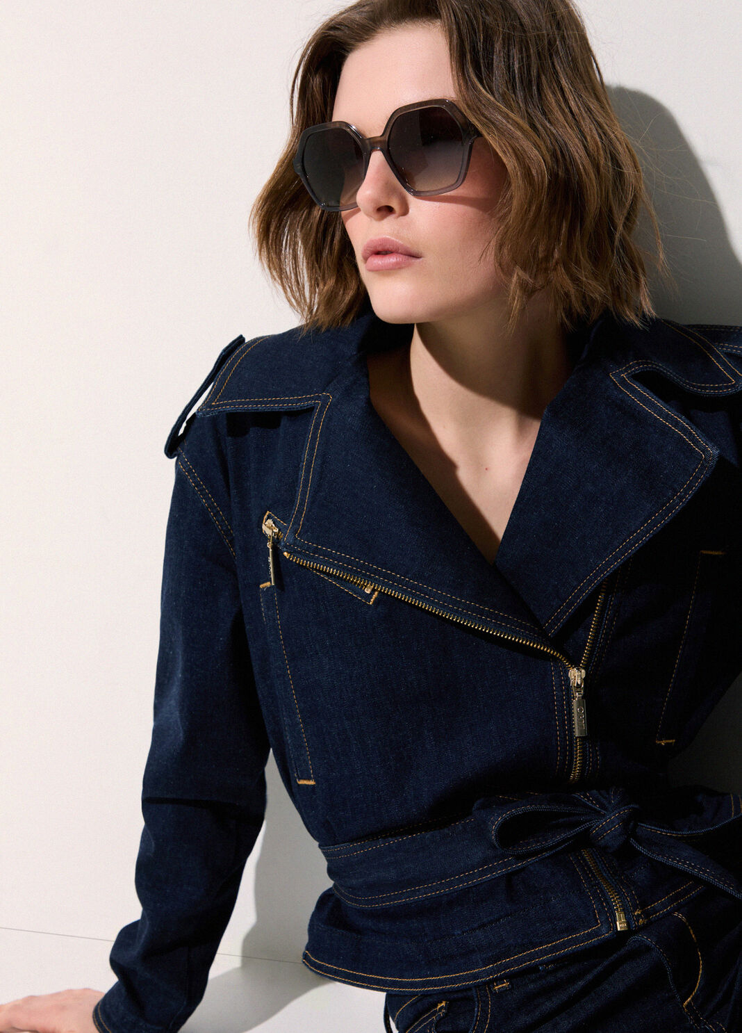 Солнцезащитные очки с шестиугольной оправой бежевый Liu Jo - large image number 0