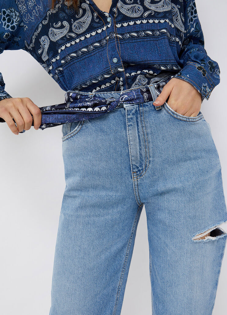 Boyfriend jeans with foulard blue denim Liu Jo - large image number 2 Boyfriend jeans with foulard blue denim Liu Jo - large image number 2