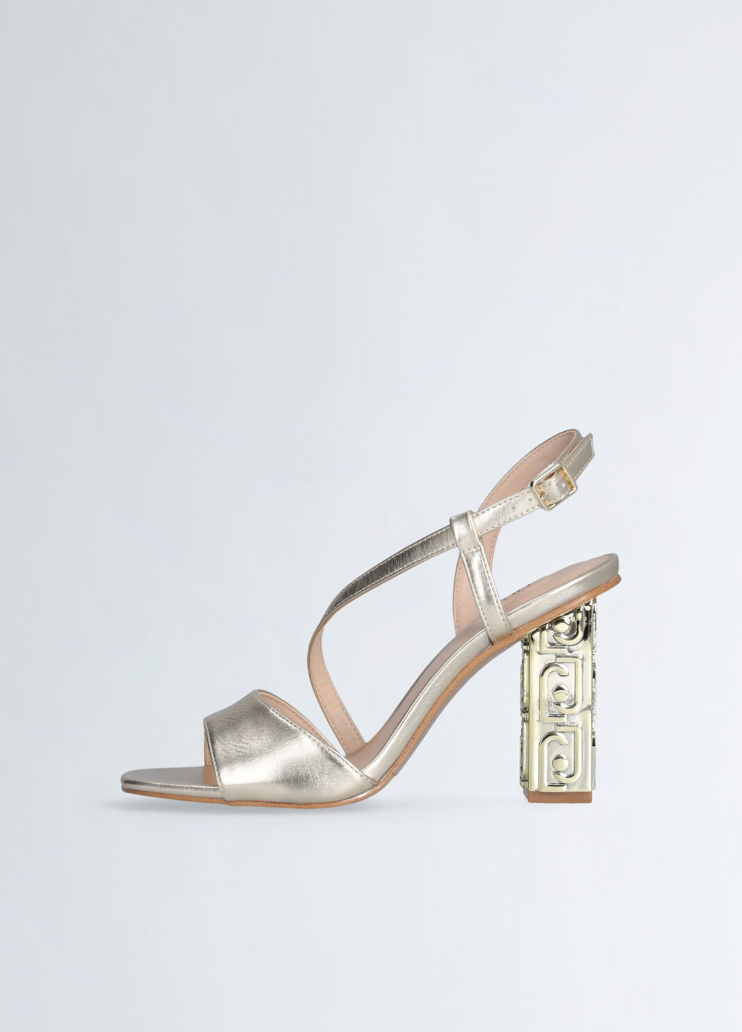 Sandals with branded heel gold Liu Jo - large image number 7
