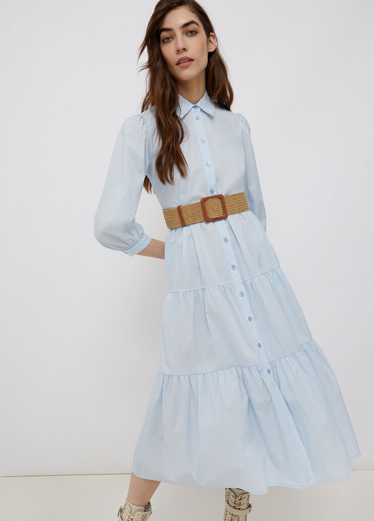 Poplin midi dress light blue Liu Jo - large image number 0 Poplin midi dress light blue Liu Jo - large image number 0