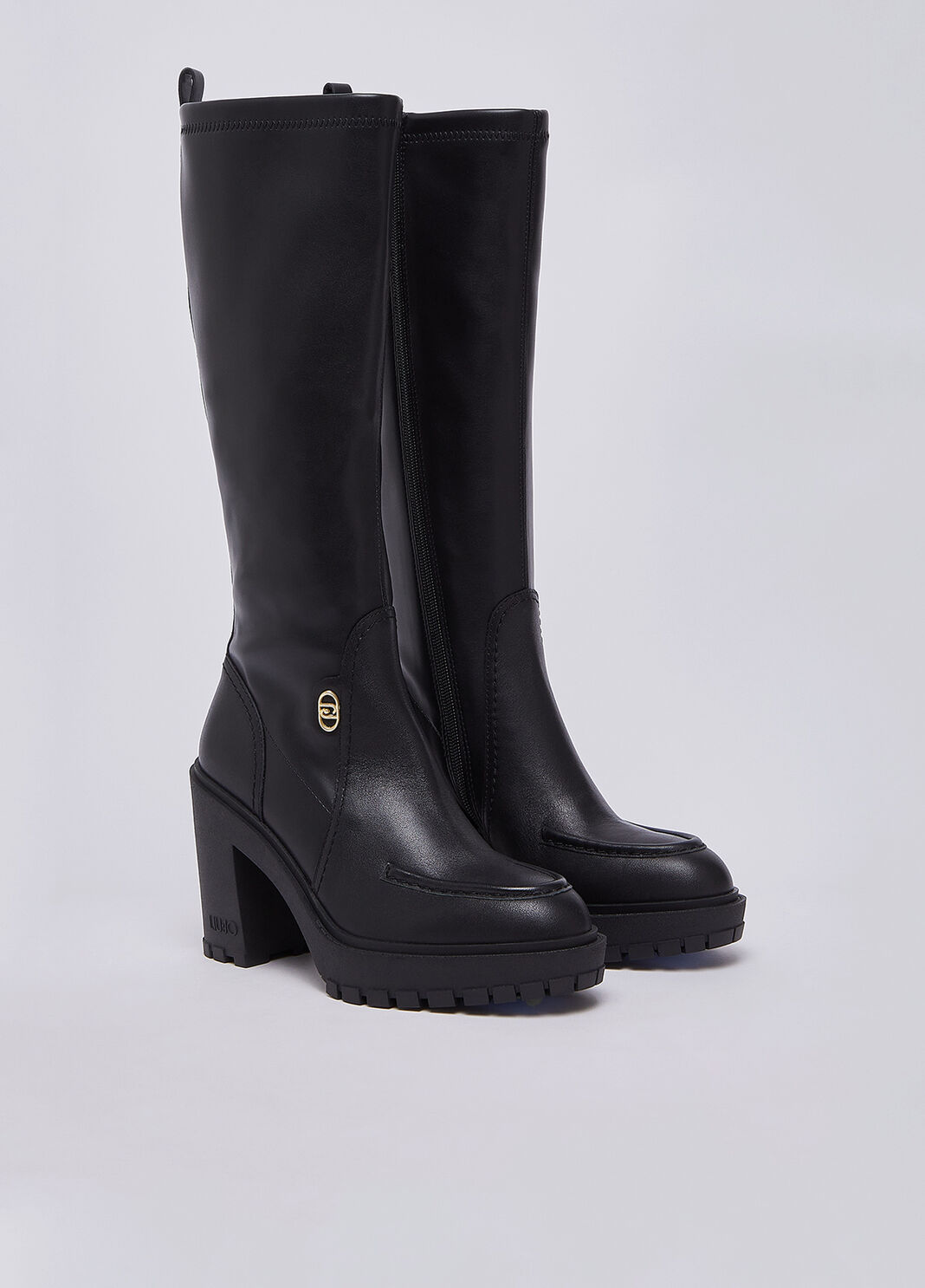 Knee-high boots with logo black Liu Jo - large image number 1