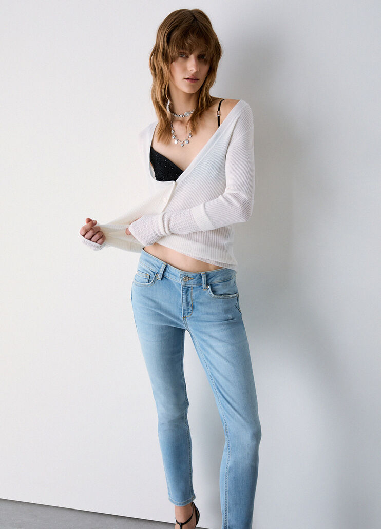 Jean skinny cropped denim bleu fonc&eacute; Liu Jo - medium
